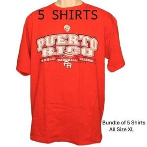 Bundel of 5 XL Majestic Shirts World Baseball Classic 09 Puerto Rico Rican Day